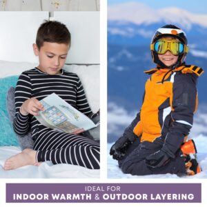 Rocky Thermal Underwear For Boys (Long Johns Thermal Set) Shirt & Pants, Base Layer w/Leggings/Bottoms Ski/Extreme Cold (Black - Small)