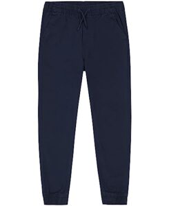 nautica boys school uniform jogger track pants, navy, 10 12 us