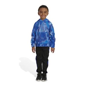 adidas boys Long Sleeve Camo Fleece Hooded Pullover Set, Team Royal Blue (New), 7