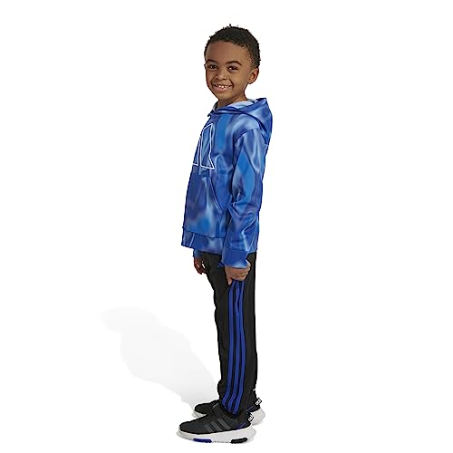 adidas boys Long Sleeve Camo Fleece Hooded Pullover Set, Team Royal Blue (New), 7