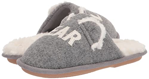 Dearfoams Easter Basket Stuffers Gifts for Kids Toddler Baby Slipper, Light Grey Lil Bear, 1 US Unisex big