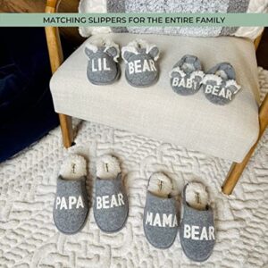 Dearfoams Easter Basket Stuffers Gifts for Kids Toddler Baby Slipper, Light Grey Lil Bear, 1 US Unisex big