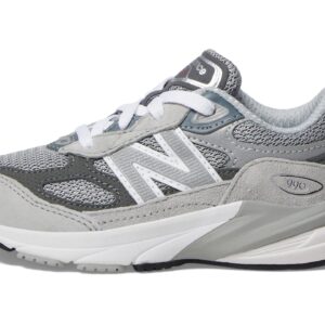 New Balance Boy's 990 V6 Lace-up Sneaker, Grey/Silver, 6 big kid