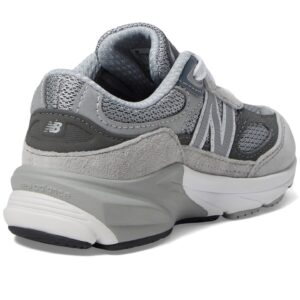 New Balance Boy's 990 V6 Lace-up Sneaker, Grey/Silver, 6 big kid