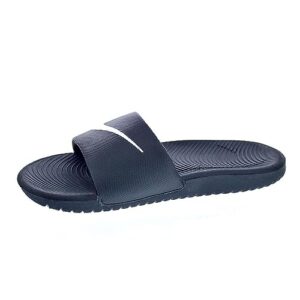 nike girls kawa slide (gs/ps) athletic sandal, black/white, 5 little kid