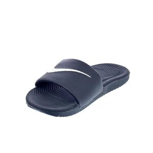 Nike Girls Kawa Slide (GS/PS) Athletic Sandal, Black/White, 5 Little Kid