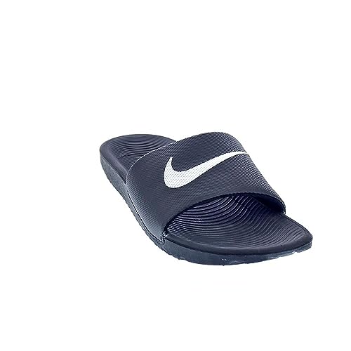 Nike Girls Kawa Slide (GS/PS) Athletic Sandal, Black/White, 5 Little Kid