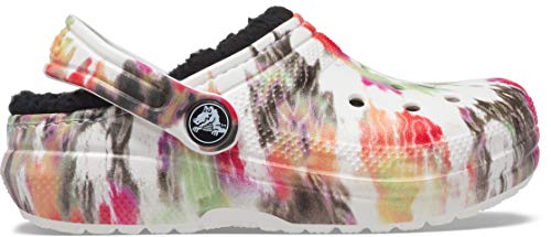 Crocs unisex child Kids' Classic Tie Dye Lined | Kids' Slippers Clog, Blotched Tie Dye, 5 Big Kid US