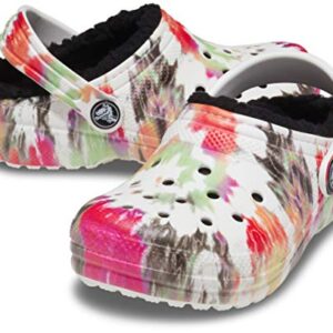 Crocs unisex child Kids' Classic Tie Dye Lined | Kids' Slippers Clog, Blotched Tie Dye, 5 Big Kid US