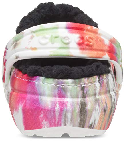 Crocs unisex child Kids' Classic Tie Dye Lined | Kids' Slippers Clog, Blotched Tie Dye, 5 Big Kid US