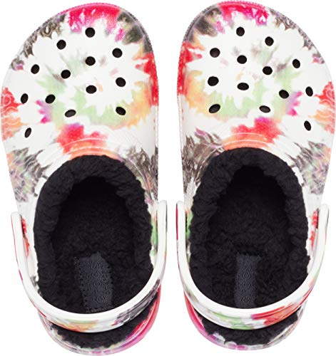 Crocs unisex child Kids' Classic Tie Dye Lined | Kids' Slippers Clog, Blotched Tie Dye, 5 Big Kid US