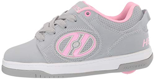 HEELYS Unisex-Child Voyager Tennis Shoe, Grey/Light Pink, 6 Big Kid