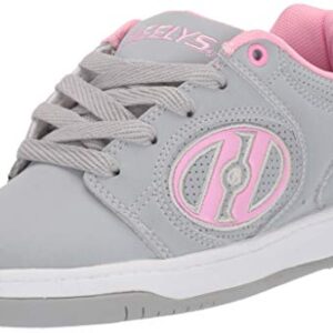 HEELYS Unisex-Child Voyager Tennis Shoe, Grey/Light Pink, 6 Big Kid