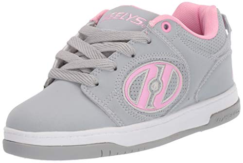 HEELYS Unisex-Child Voyager Tennis Shoe, Grey/Light Pink, 6 Big Kid