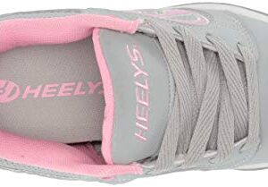 HEELYS Unisex-Child Voyager Tennis Shoe, Grey/Light Pink, 6 Big Kid