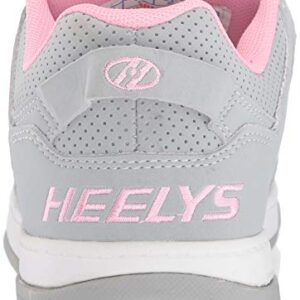 HEELYS Unisex-Child Voyager Tennis Shoe, Grey/Light Pink, 6 Big Kid