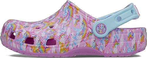 Crocs Classic Lisa Frank Clogs, Kids and Toddler Shoes, Taffy Pink, 3 US Unisex Little