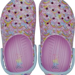 Crocs Classic Lisa Frank Clogs, Kids and Toddler Shoes, Taffy Pink, 3 US Unisex Little