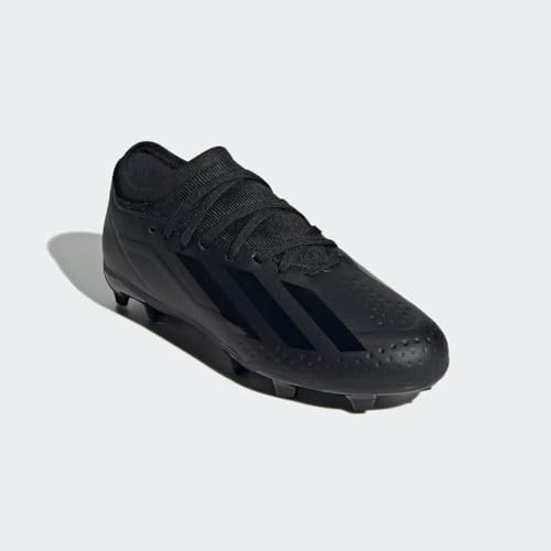 adidas X Crazyfast.3 Firm Ground Sneaker, Core Black/Core Black/Core Black, 5 US Unisex Big Kid