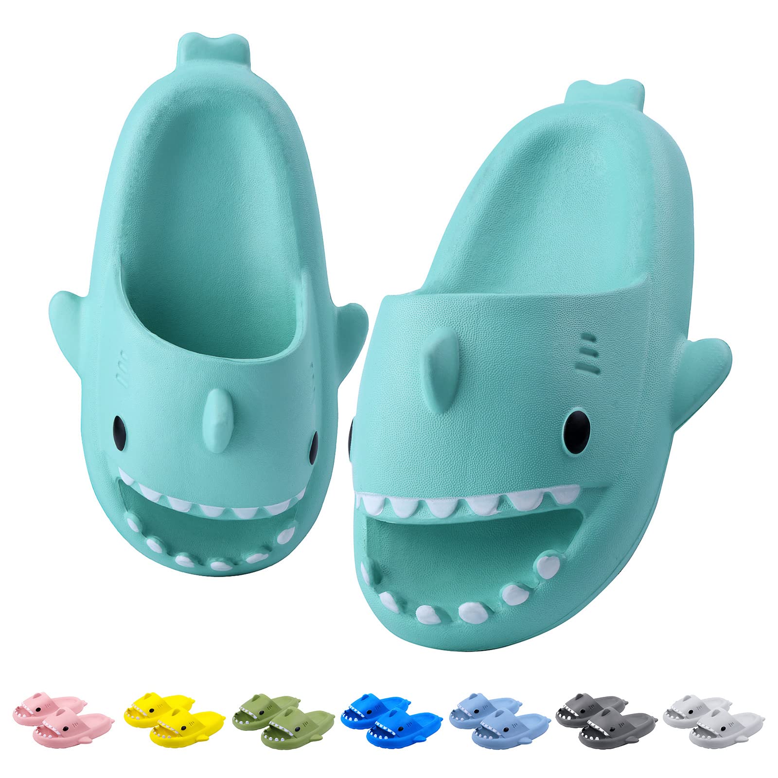 LAKIGE Kids Shark Cloud Slides | Toddler Boys Girls Shower Slippers | Youth Cute Cartoon Fish Flip Flops | Baby Beach Pool Home Sandals | Quick Dry Non-Slip