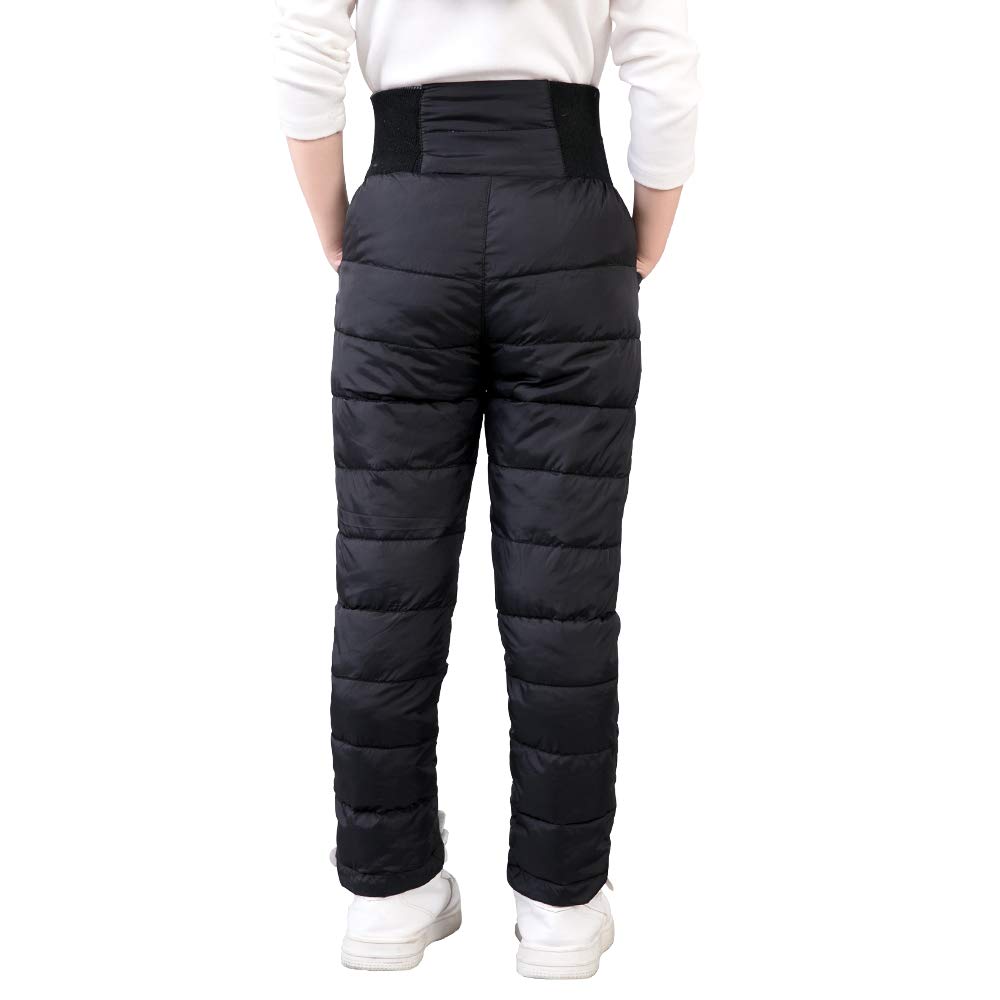 UGREVZ Girls Boys Snow Pants 2-9 years old Thick Winter Warm Pants Girl Activewear Clothes(A0001Black-6)