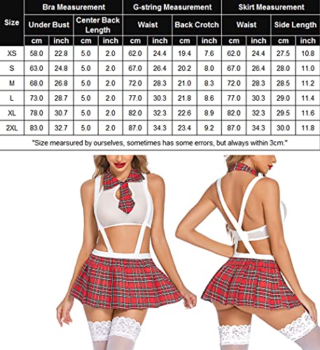 Avidlove Women Schoolgirl Lingerie Sex Role Play Set Set Roleplay Schoolgirl Outfit Lingerie Set Womens Sexy Lingerie Sexy Halloween for Women White