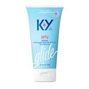 K-Y Jelly Water Based Lube For Sex, Anal Lube, Non-Greasy Water Based Personal Lubricant, pH Friendly Sex Lube Can Be Used With Sex Toys For Women & Male Sex Toys, Condom Friendly Personal Lube, 4 OZ