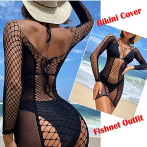 QuneusHot 3pcs Sexy Women Fishnet Dress Camisole Babydoll Lingerie Nightgowns Chemise Nightwear Sleepwear Black Set