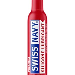 Swiss Navy Premium Silicone Based Lubricant, 6 Ounce Personal Lube Gel for Men Women & Couples, Condom & Latex Safe Hypoallergenic Unscented Zero Residue Lubrication, Works Underwater