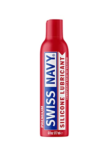 Swiss Navy Premium Silicone Based Lubricant, 6 Ounce Personal Lube Gel for Men Women & Couples, Condom & Latex Safe Hypoallergenic Unscented Zero Residue Lubrication, Works Underwater