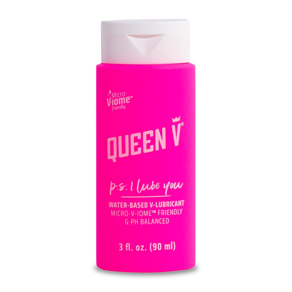 QUEEN V P.S. I Lube You - Intimate Water-Based Lube, pH friendly, Free from Parabens, Artificial Colors, Glycerin & Fragrances, 3 oz. Wetter is Better