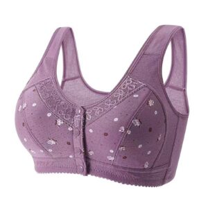 Womens Daisy Bra Sports Push Up Bras Front Snaps Seniors Wireless Beauty Back Full Coverage Comfor Easy Close Bras