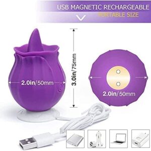 2024 New Roses Shape Sucker for Women Toy Sex Tongues Quiet 10 Speed Adult Toys Waterproof Automatic Electric Adult Toys Machine Pleasure Gifts Red US (purple1)