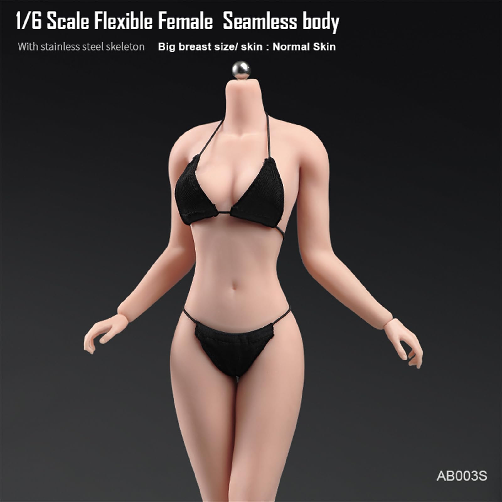 1/6 Scale Female Seamless Body Normal Skin Curvy Ass Action Figure Body 12'' Steel Skeleton Flexible Big Breast Body Doll