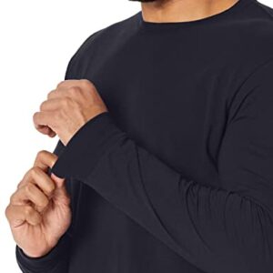 Russell Athletic mens Cotton Performance Long Sleeve T-Shirt, Black, M