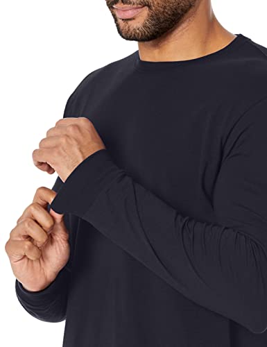 Russell Athletic mens Cotton Performance Long Sleeve T-Shirt, Black, M