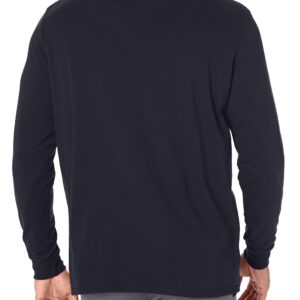 Russell Athletic mens Cotton Performance Long Sleeve T-Shirt, Black, M