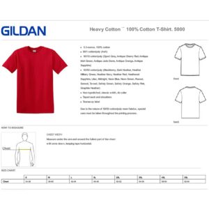 Gildan 5.4 oz Cotton T-Shirt (5000) Tee Medium Light Blue