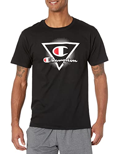 Champion Men's Classic T-Shirt, Black Triangle Graphic, X-Large