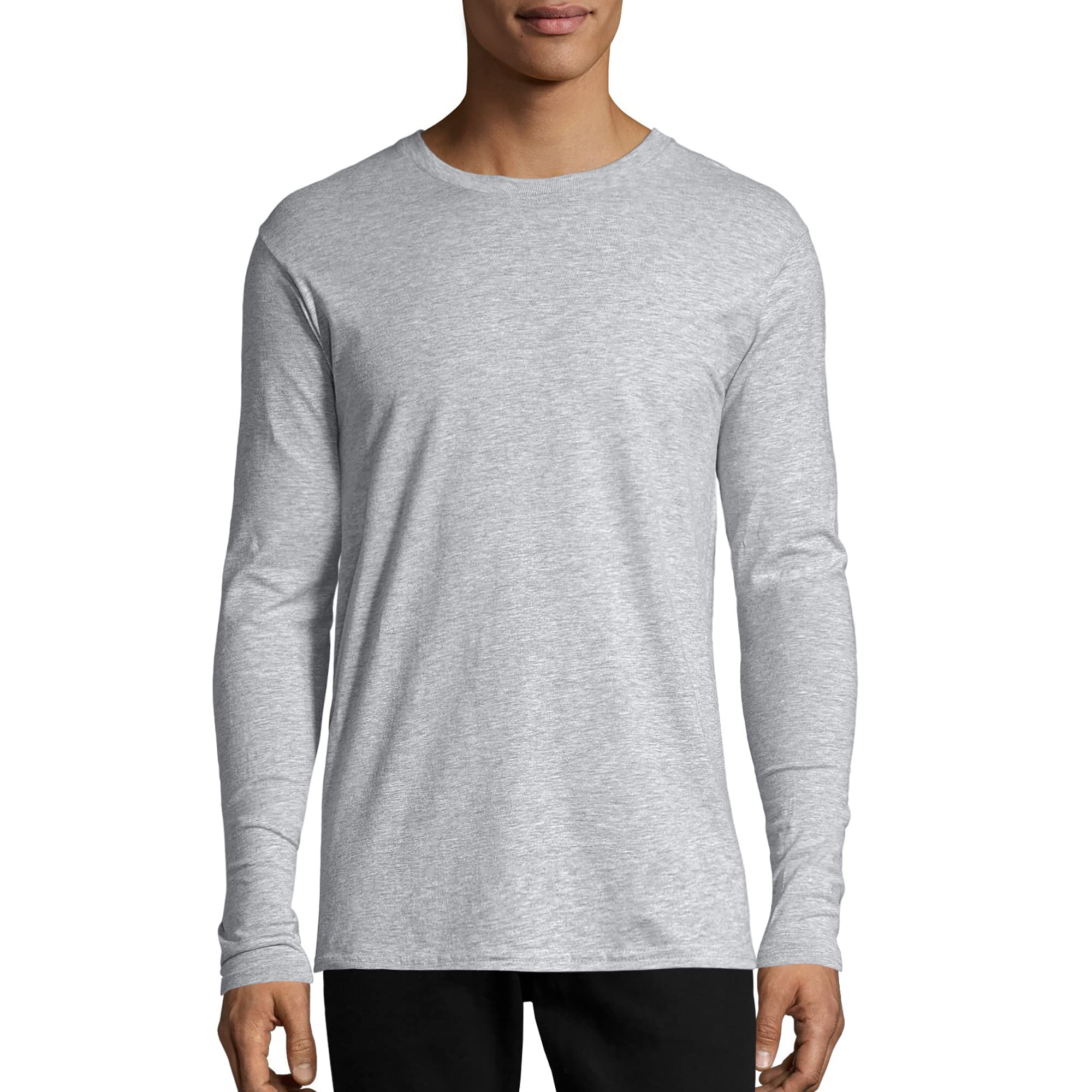 Hanes Men's Long-Sleeve Premium T-Shirt (Pack of 2), Light Steel, X-Large