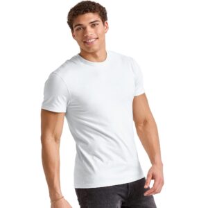 Hanes Size, Originals Lightweight Cotton Tee, Crewneck T-Shirt for Men, Available, White, Large Tall