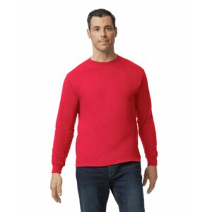 Gildan Heavy Cotton Long Sleeve T-Shirt, Style G5400, 2-Pack, Red, X-Large