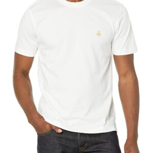 Brooks Brothers Men's Short Sleeve Cotton Crew Neck Logo T-Shirt, White, Large