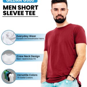 Gildan Men's Heavy Cotton Short Sleeve T-Shirt, Style G500, Multipack of 1|2|4|6|10, Make Your Own Customized Set! SETOF-10-M Multicolor