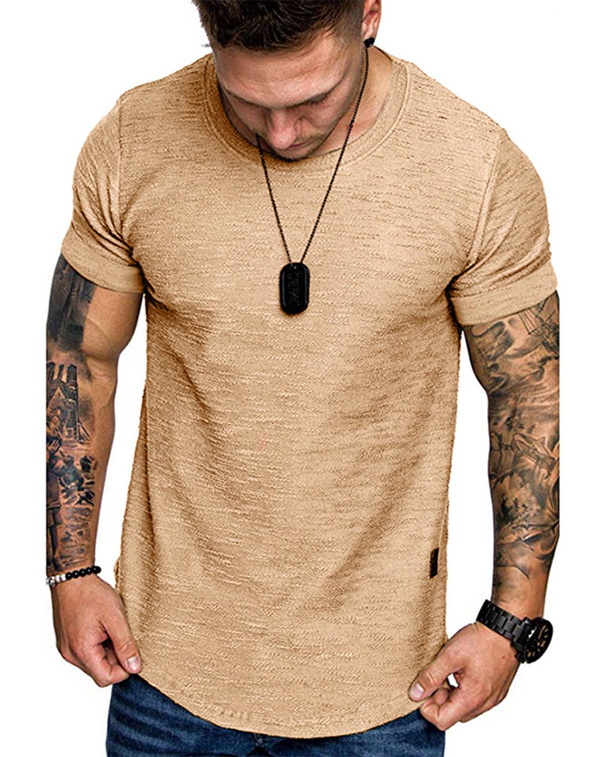 Fashion Mens T Shirt Muscle Gym Workout Athletic Shirt Cotton Tee Shirt Top X-Large