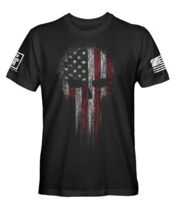 fantastic tees usa american skull patriotic shirts for men t-shirt (black, l)