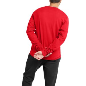 Champion, Classic Long Sleeve, Comfortable, Soft T-Shirt for Men (Reg. or Big & Tall), Scarlet, Large