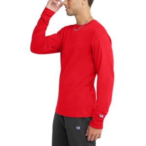 Champion, Classic Long Sleeve, Comfortable, Soft T-Shirt for Men (Reg. or Big & Tall), Scarlet, Large