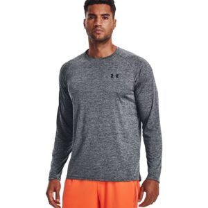 under armour men's tech 2.0 long-sleeve t-shirt , pitch gray (012)/black , medium