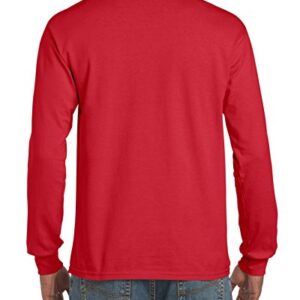 Gildan Men's Ultra Cotton Long Sleeve T-Shirt, Style G2400, Red, X-Large